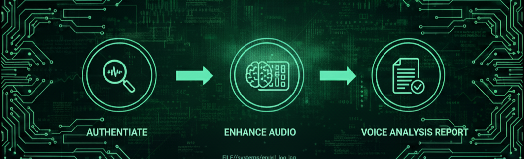 Audio Forensics, illustrating forensic analysis of audio waveforms and voice data